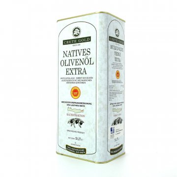 Huile d'olive de Crète Extra Vierge IGP qualité Supérieure en bidon de 5 litres