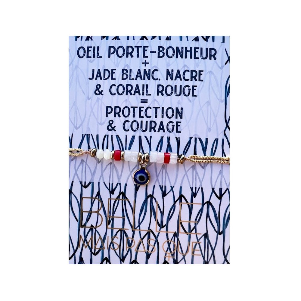 Bracelet Oeil Grec Porte-Bonheur "Protection et Courage"
