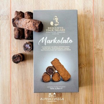 Markolato : gaufrettes au chocolat fourrées et crème de noisette 140gr