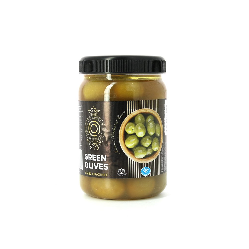 Olives vertes Agriniou de Grèce Gros calibre Poids net égoutté 400 gr