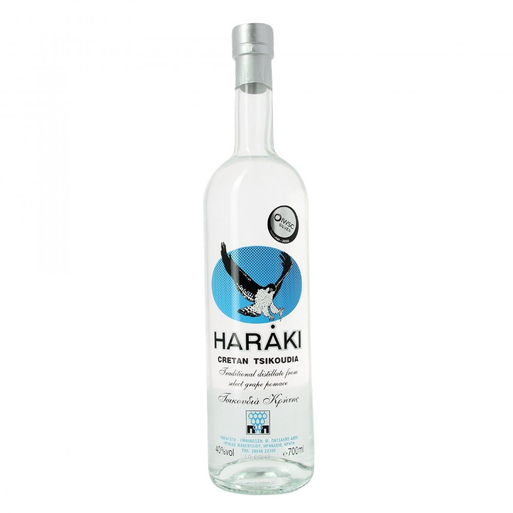 Raki ou Tsikoudia Haraiki : un alcool crétois traditionnel 40% 0.70L