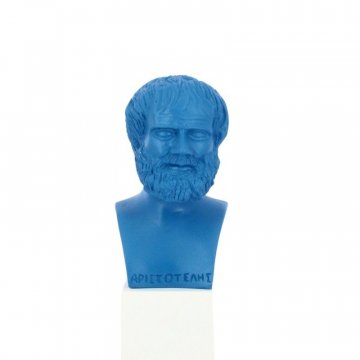 Statue d'Aristote Bleue en Albâtre 23 cm