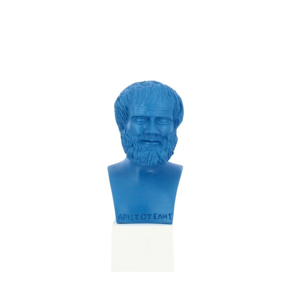 Statue d'Aristote Bleue en Albatre 23cm
