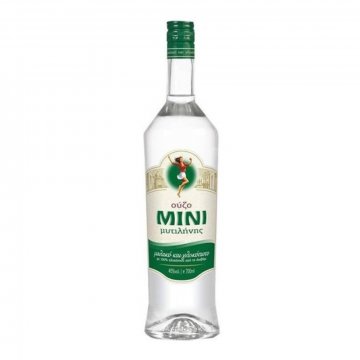 Ouzo Mini de Mytilène : alcool anisé grec. Une boisson grecque traditionnelle