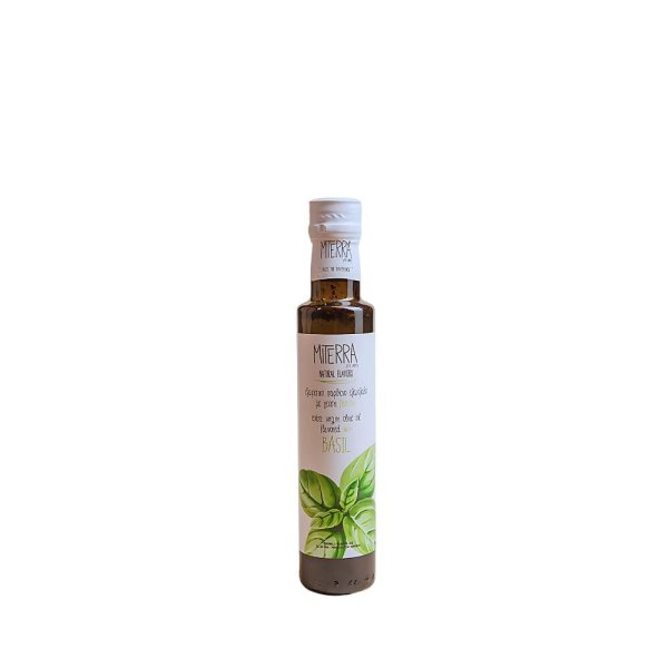 Huile D'olive Extra Vierge Aromatisée Basilic 0.250l Miterra