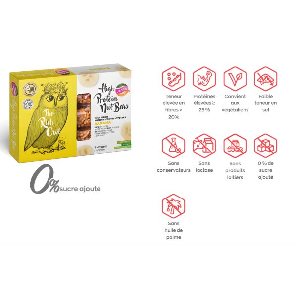 Barres Hyper Protéinées aux Noix et à la Banane 3x28g